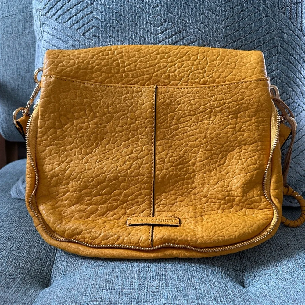 Vince Camuto Lamb Leather Crossbody Bag - Cory - Sunglow - Picture 3 of 16